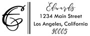 Double lines Letter E Monogram Stamp Sample